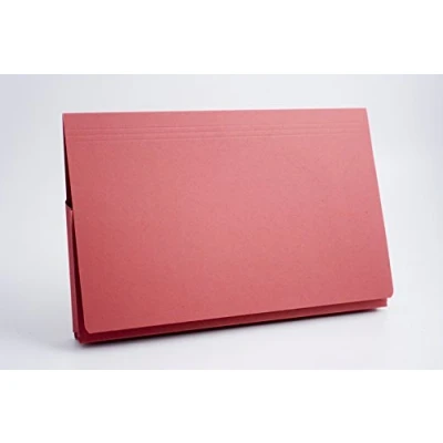 Image of Exacompta Ref 211/8005Z Guildhall Full Flap Pocket Wallet, Protects Documents, 355 x 253mm, 420gsm Heavyweight Sprint Manilla, Brief Size, Blue Angel Certified Red, Pack of 25
