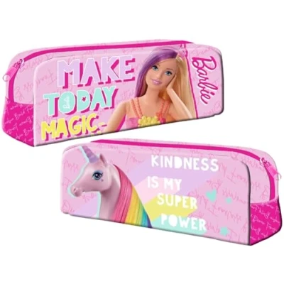 Image of TDL Barbie Pencil Case Pink Girls Rectangular Zipped Back to School Pen Kids Carrier Movie One Zip