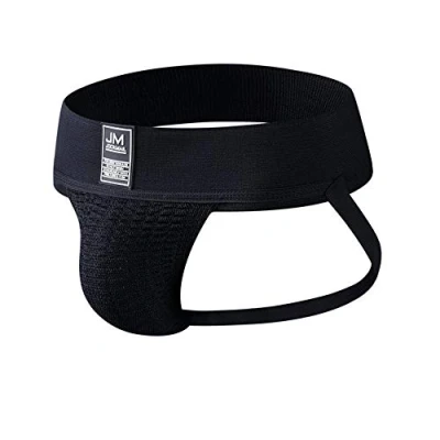 Image of JOCKMAIL Mens Jockstrap Underwear Fashion Men Briefs Sport Gym Athletic Supporter (XL, Black)