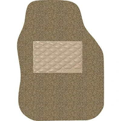 Image of Nicoman Universal Non Slip Dirt Traper Jet Washable Car Mat (CREAM or BEIGE, Right Side 1 Piece)
