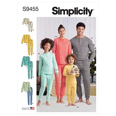 Image of Simplicity Sewing Pattern S9455 Misses&#039;, Men&#039;s and Children&#039;s Knit Pants Top