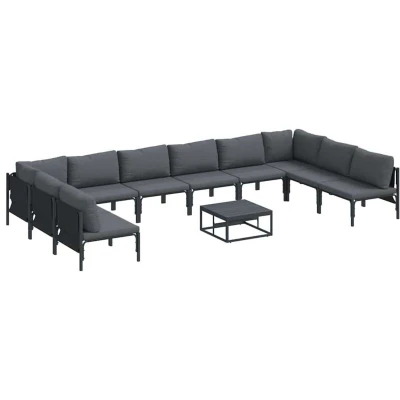 Image of Vidaxl Garden Sofa Set 11 pcs Anthracite Steel