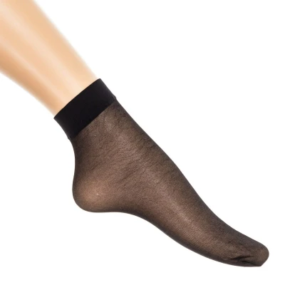 Image of Vignoni Womens Pack 6 20 Denier ankle elastic stockings FURBETTO woman Black One Size