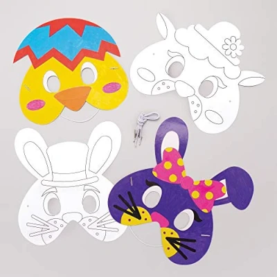 Image of Baker Ross Easter Colour In Masks Pack of 8, Kids Crafts (AT455)