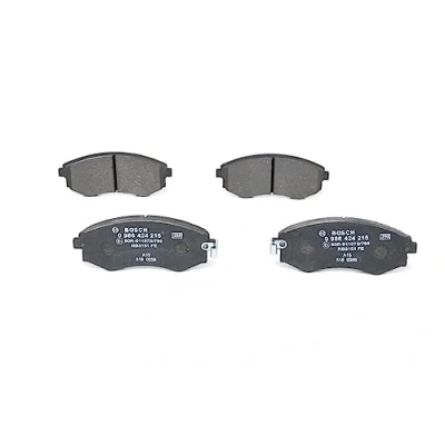 Image of 4106048R91 Brake pad set BOSCH 0 986 424 215 Low Metallic with acoustic wear warning SSANGYONG: Rexton / 2, HYUNDAI: Matrix