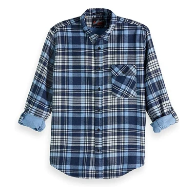 Image of Scotch &amp; Soda Men&#039;s Regular Fit Brushed Check Shirt w/Tonal Inside Combo B XX Large