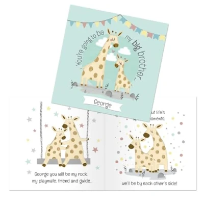 Image of Personalised Big Brother Story Book. A Lovely Keepsake to Celebrate The Arrival of Younger Sibling.