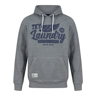 Image of Tokyo Laundry Men&#039;s Fayle Motif Brushback Fleece Pullover Hooded Top