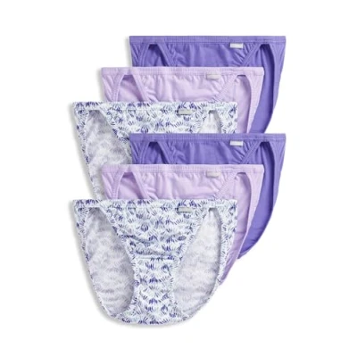Image of Jockey Women&#039;s Underwear Elance String Bikini 6 Pack, Sheer Lilac/Undulating Lilac/Lavender Bud, 5
