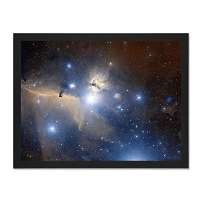 Image of Wee Blue Coo Space Telescope Stars Orion Belt Flame Nebula Universe Large Framed Art Print Poster Wall Decor 18x24 inch