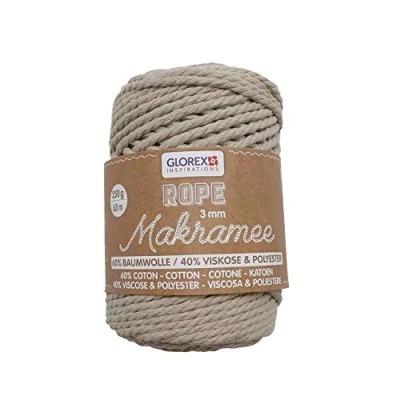 Image of Glorex 5 1007 02 Rope Macrame Twisted Taupe 63 m
