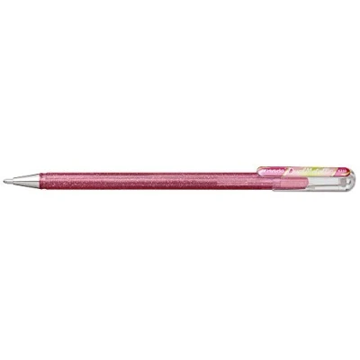 Image of Pentel K110 DMPX Hybrid Dual Metallic Gel Rollerball Pen Glitter Ink Colour Pink/Metallic Green &amp; Gold Line Width 0.5 mm Pack of 1