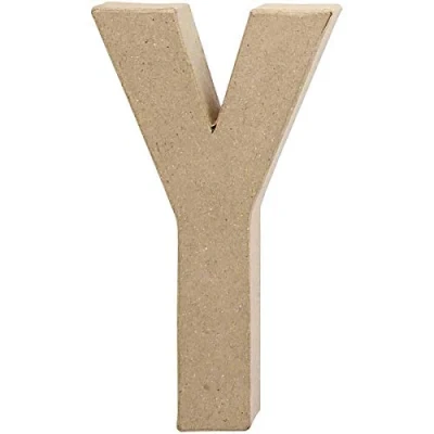 Image of Create Crafts 26624 Creativ 20.5 cm 1 Piece Papier Mache Letter Y, Beige
