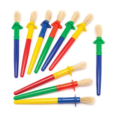 Image of Baker Ross AW589 Chubby Non Roll Paint Brushes (Pack of 12)