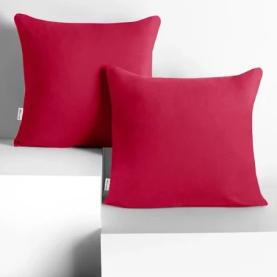 Image of DecoKing 2 Pillowcases 50 x cm Jersey Cotton Zip Pink Amber