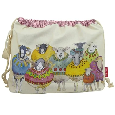 Image of Emma Ball Drawstring Bag Sheep In Sweaters Size 39cm X 31cm