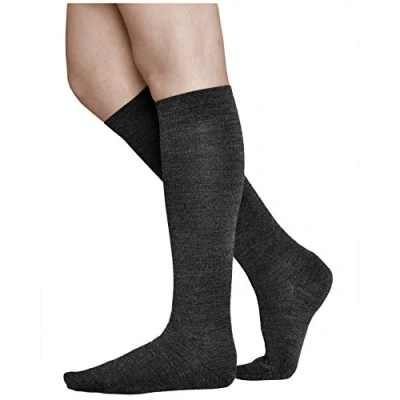 Image of vitsocks Women&#039;s MERINO Wool (80%) Long Leg Knee High Winter Socks, Warm Breathable, black, 3 5.5