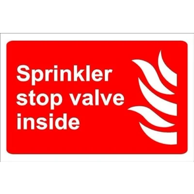 Image of Sprinkler stop valve inside Self adhesive sticker (200mm x 150mm)