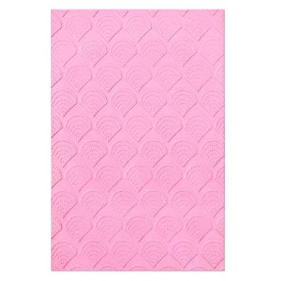 Image of Sizzix Multi Level Textured Impressions Embossing Folder Fan Tiles by Jennifer Ogborn 665746 Chapter 2 2022, Multicolor, One Size