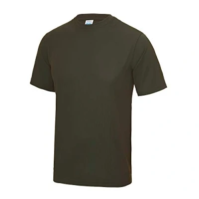 Image of Just Cool Mens Performance Plain T Shirt (S) (Olive)