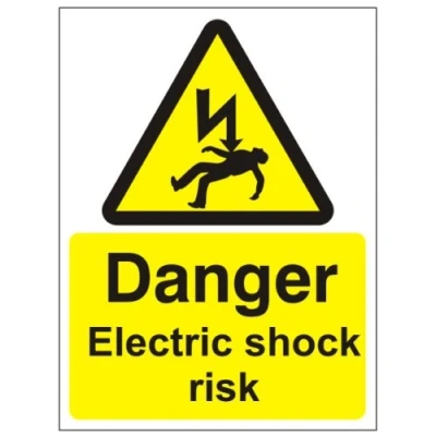 Image of Danger Electric Shock Risk Sign 150mm x 200mm Self Adhesive