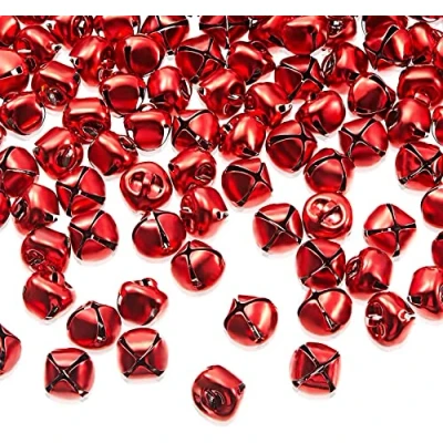 Image of Jingle Bells, 40 Pcs 25mm Metal Craft Bells for DIY Festival Home Christmas Decor (Red)