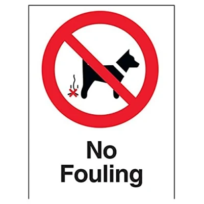 Image of V Safety No Fouling Prohibition Sign 150mm x 200mm 1mm Rigid Plastic