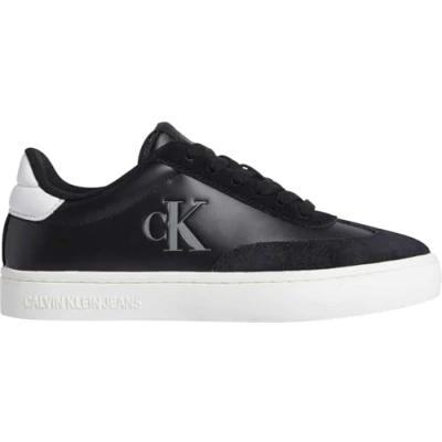 Image of Calvin Klein Jeans Women&#039;s Classic Cupsole Low Mg Mix Yw0yw01611 Sneakers, Black Bright White, 7 UK