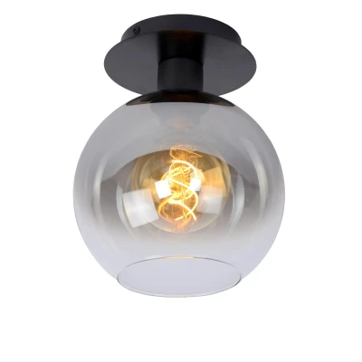 Image of Marius Retro Flush Ceiling Light 1xE27 Black
