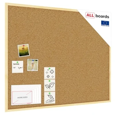 Image of ALLboards Cork Board with Wooden Frame 100x80cm(1000x800mm), Corkboard Bulletin Notice