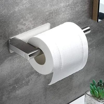 Image of OETAMS Stainless Steel Toilet Paper Holder, Wall Mount Self Adhesive, Modern Design, Silver