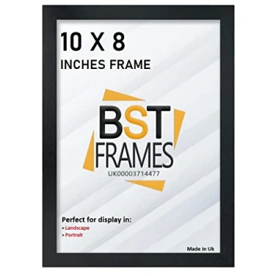 Image of Bargain Shop Az BLACK WOODEN EFFECT PICTURE PHOTO FRAMES (10&quot; x 8&quot; (254mm 203.2mm), Black)