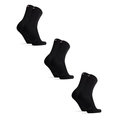 Image of DANISH ENDURANCE Bamboo Socks, Breathable Anti Sweat Antibacterial, for Men &amp; Women, Unisex, 3 Pack, Black 13 15