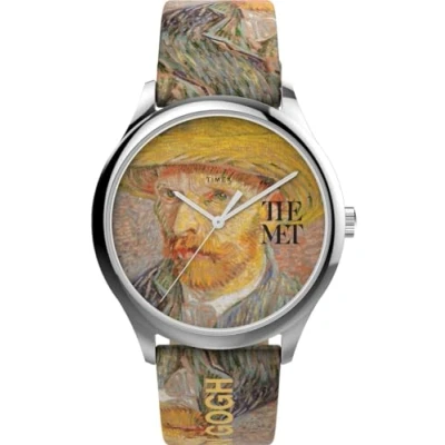 Image of Timex The Met X Van Gogh Mens Multicolour Watch TW2W25100 Leather (archived) One Size
