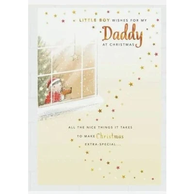 Image of Hallmark Daddy Christmas Card Little Boy Wishes for My at