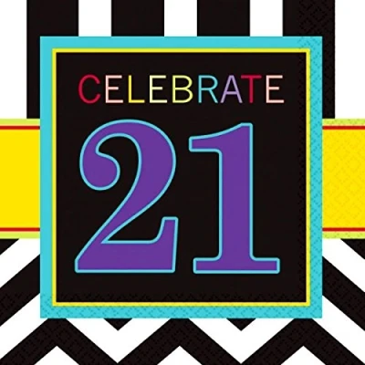 Image of Amscan 21st Celebrate Luncheon Napkins 33cm