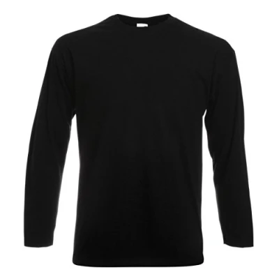 Image of Fruit of The Loom Long Sleeve Value T Shirt Black M