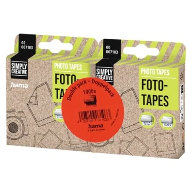 Image of Photo Adhesive Tape for Sticking Photos, Postcards and Tickets 1,000 Pieces Double Sided Self