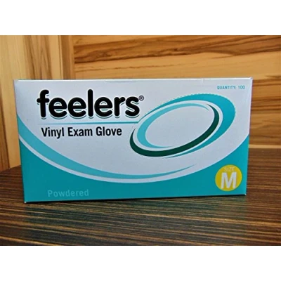 Image of Powdered Disposable Vinyl Gloves Medium Clear 100 Pack
