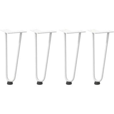 Image of vidaXL Hairpin Legs for Coffee Table 4 pcs White 30 cm Solid Steel