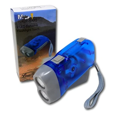 Image of EPOSGEAR Minder Walk Safe Wind Up Hand Press Crank Squeeze Charge Dynamo LED Camp Emergency Flashlight Torch (1, Blue)