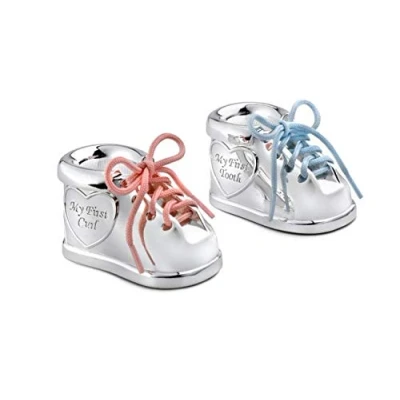 Image of Baby&#039;s First Tooth Curl Box Silver Plated Shoe Trainers Boy Girl Christening Gift + Brillibrum Flyer, &amp; Case without engraving