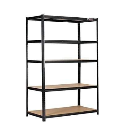 Image of Rhino Racking 5 Tier Heavy Duty Industrial Storage Shelves Black 180x120x60cm
