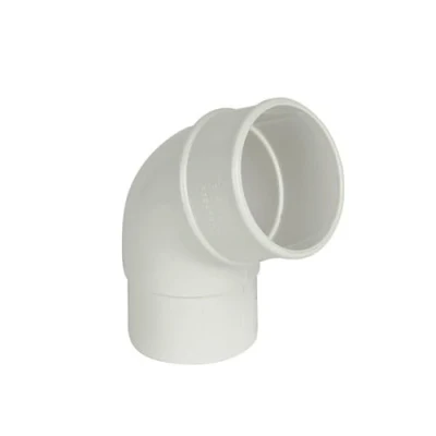 Image of 68mm Round Gutter Pipe 112 Degree Offset Bend DownPipe Fittings White Pack of 2