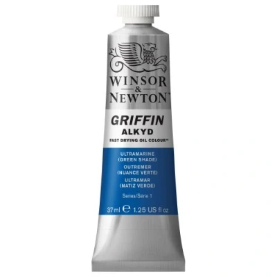 Image of Winsor &amp; Newton Griffin 37 ml Alkyd Fast Drying Oil Colour Tube Ultramarine Green Shade