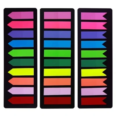 Image of OWLKELA 720 Pcs Sticky Notes Flags, 10 Colours Page Marker Index Tabs, Arrow Tabs for School and Office, Self Adhesive Marking Bookmarks