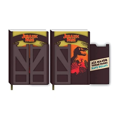 Image of Half Moon Bay Jurassic Park A5 Notebook Gates, black
