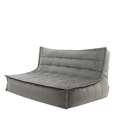 Image of icon Kota Velvet Sofa Bean Bag Chair, Charcoal Grey, Giant Sofa, Large Bags for Adult with Filling Included, Beanbag