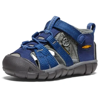 Image of Keen Seacamp II CNX Youth Unisex Walking sandals for kids, Size: 13k, Blue depths/gargoyle Textile/synthetics