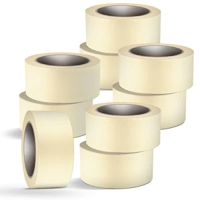 Image of EVOKK Wide Masking Tape 35 Metre Rolls Ideal for Painters, Painting Walls, Crafts, Decorators Professional &amp; DIY Use more (Pack of 9, 24mm x35m)